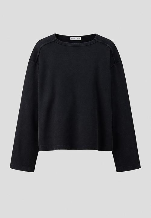 H&M - H&M Atelier: Regular fit long-sleeved T-shirt - black
