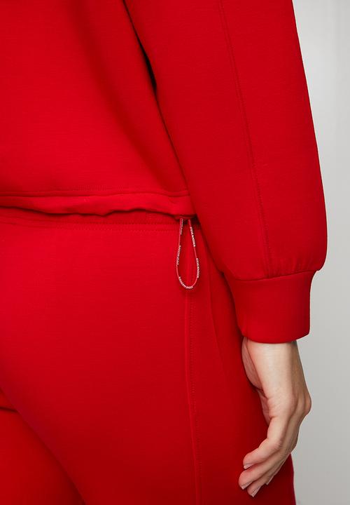 Steve Madden - Ladies julian scuba sweat with collar & zip  - red
