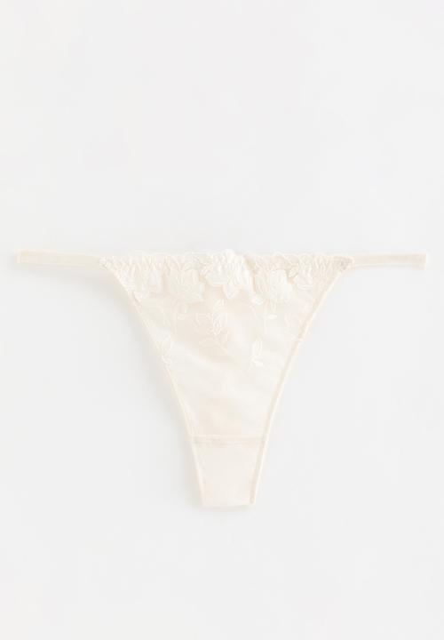 New Look - Floral applique thon  - 13 cream