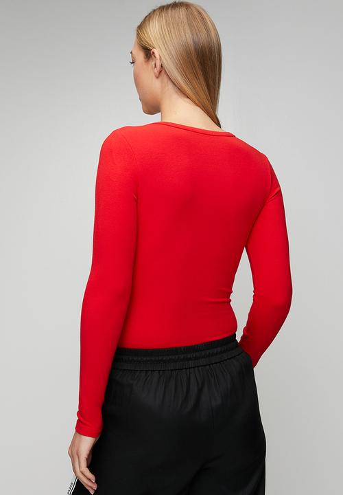 Steve Madden - Ladies billy long sleeve bodysuit - red