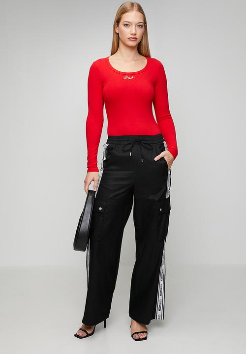 Steve Madden - Ladies billy long sleeve bodysuit - red
