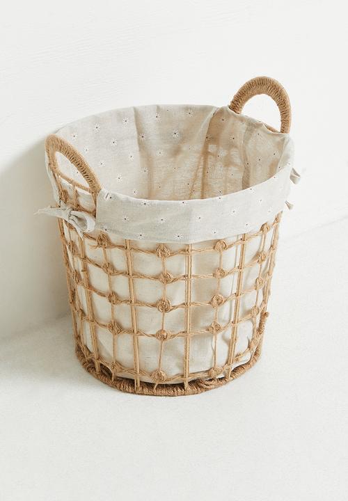 Pop Candy - Rope macrame small design laundry basket - sand dune