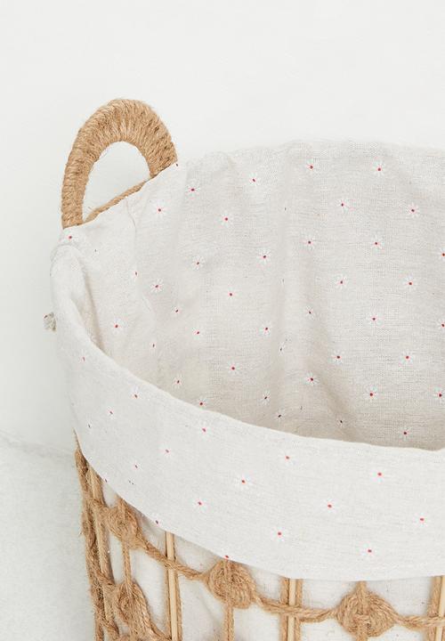 Pop Candy - Rope macrame medium design laundry basket - wheat brown