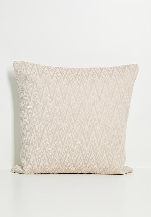 Chevron Cushion Cover - White & neutral