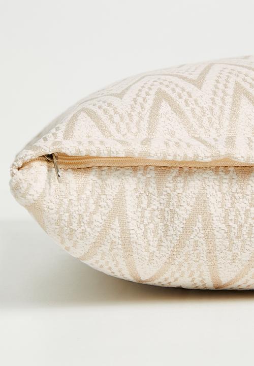Sixth Floor - Chevron Cushion Cover - White & neutral