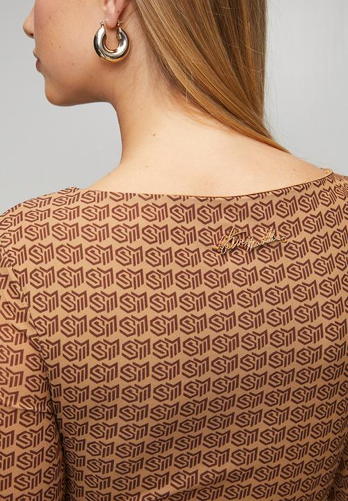 Steve Madden - Ladies rachel bateaux neck midi dress - brown