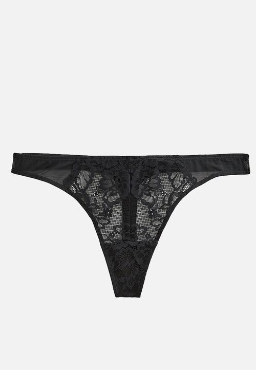New Look - Libi lace thong - 1 black
