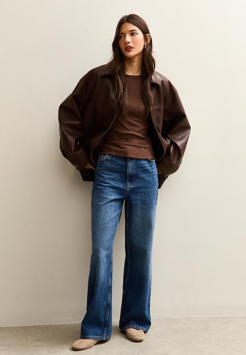 New Look - Ss babylock tee - dark brown