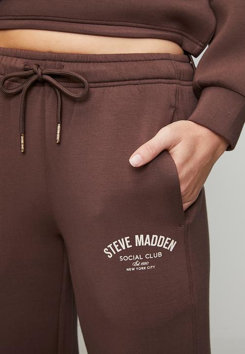 Steve Madden - Ladies tiffany wideleg scuba jogger - bitter choc