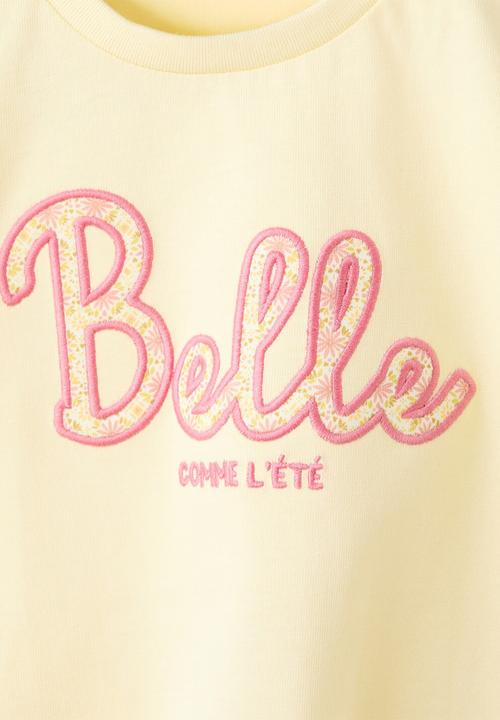 MANGO - T-Shirt ete - Light/Pastel Yellow