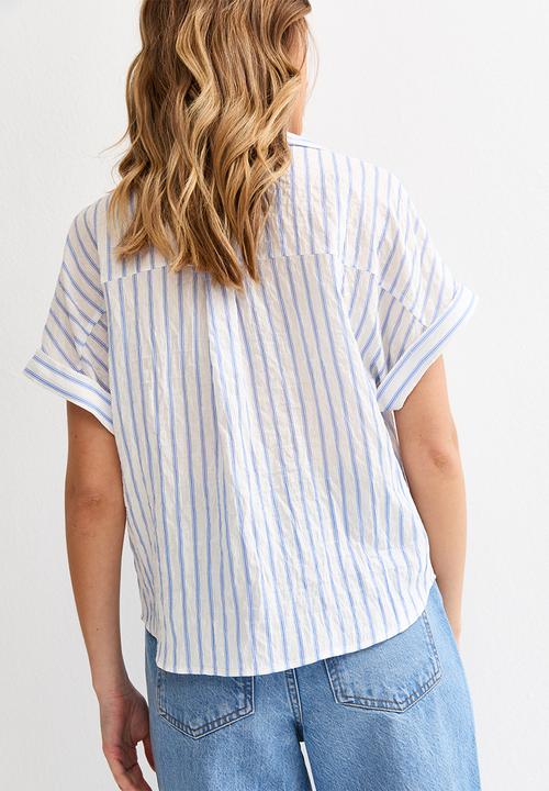 New Look - K jim ss shirt - blue stripe