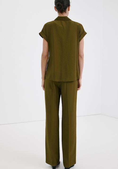 MANGO - Trousers nudo - green
