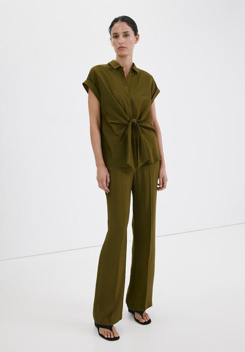 MANGO - Trousers nudo - green