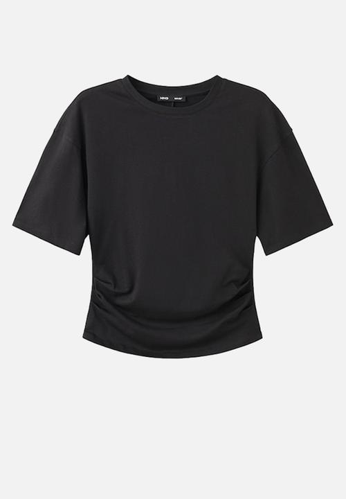 MANGO - T-shirt magnolia - black