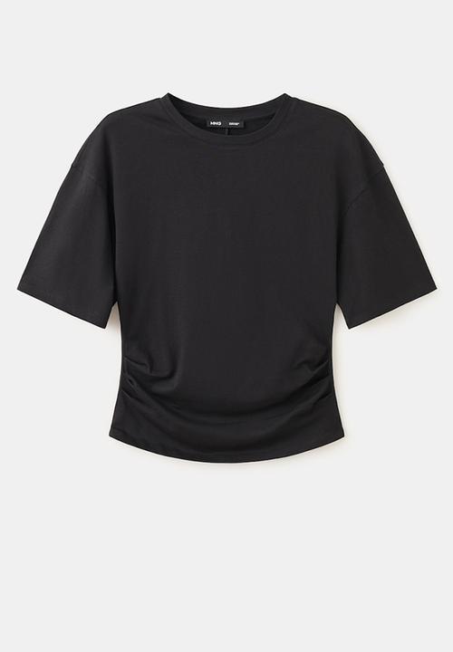 MANGO - T-shirt magnolia - black