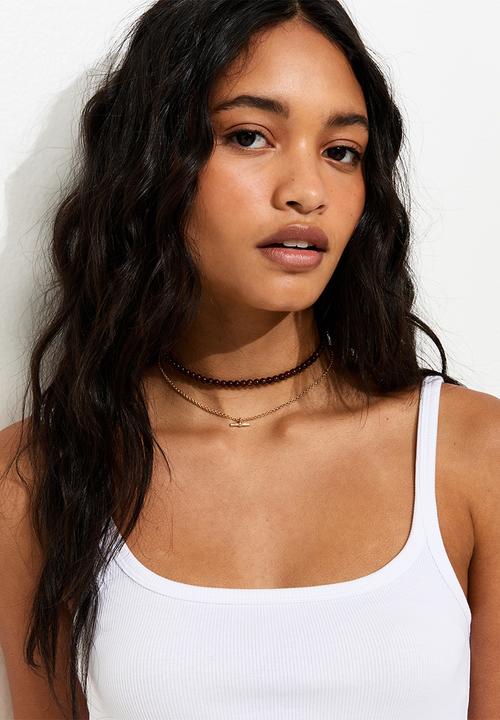 New Look - Vde rib strappy cami - white