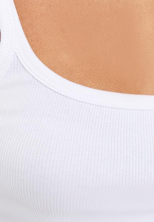 New Look - Vde rib strappy cami - white