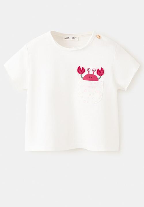 MANGO - T-SHIRT CRAB - NATURAL WHITE