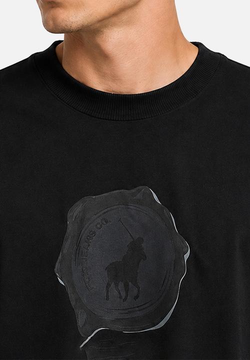 POLO - Sainte Pjc Ss Wax Stamp Logo Tee - Black