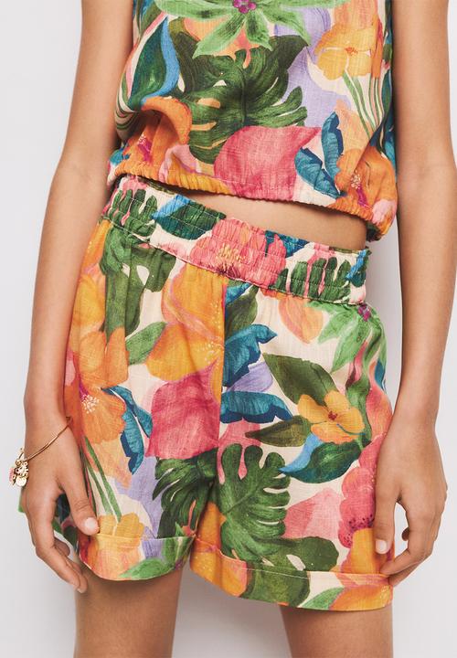 MANGO - SHORTS TROPISET - BRIGHT ORANGE