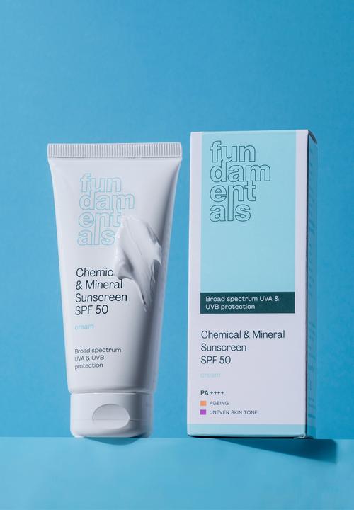 Fundamentals Skincare - Chemical and Mineral Suncreen SPF50