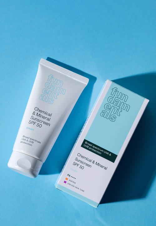 Fundamentals Skincare - Chemical and Mineral Suncreen SPF50