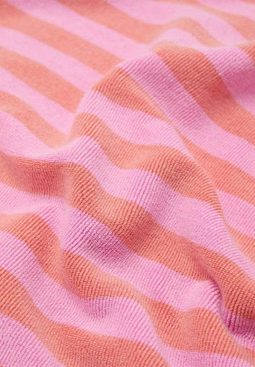 MANGO - Towel stripesp - medium pink
