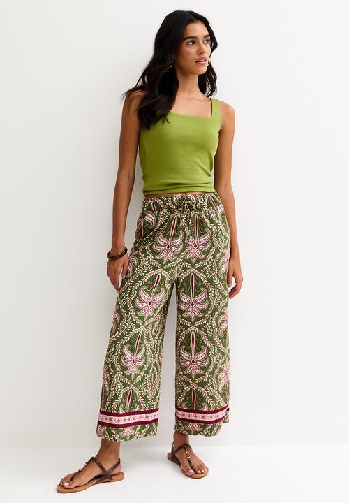 New Look - Bobby plam crop honor trouser - green