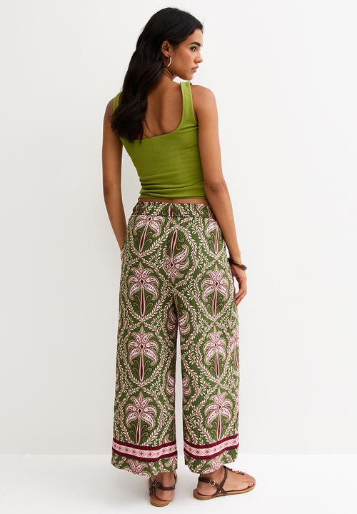New Look - Bobby plam crop honor trouser - green