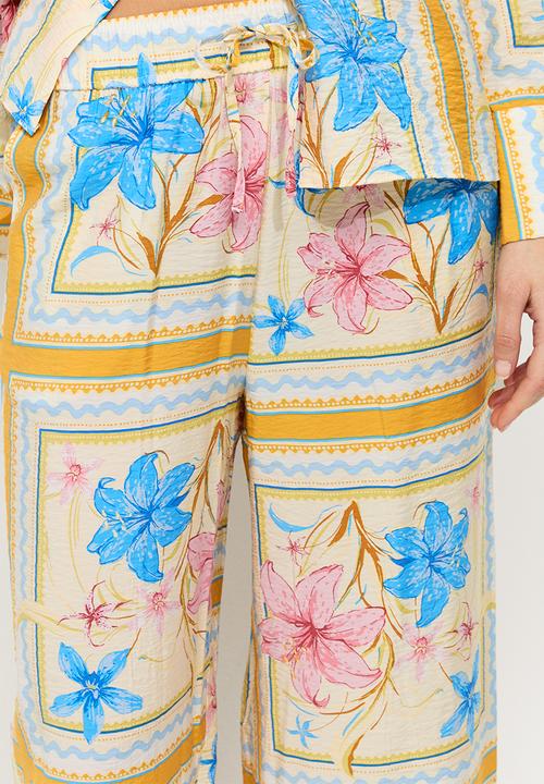 New Look - St lucy tropical honor wl trouser - yellow