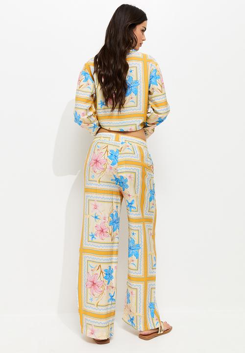 New Look - St lucy tropical honor wl trouser - yellow