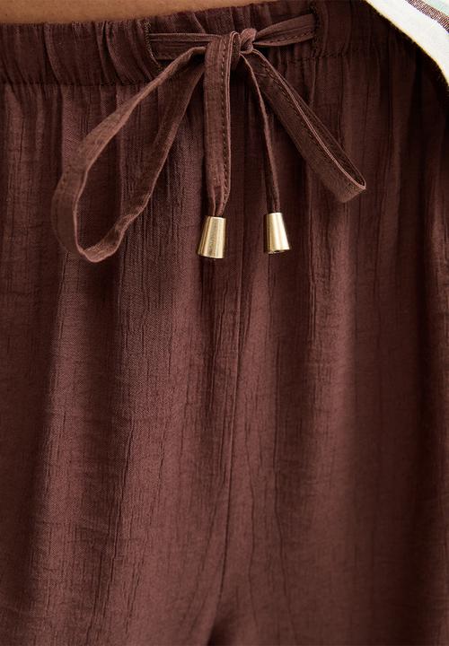 New Look - St kiera crinkle wl trouser - brown