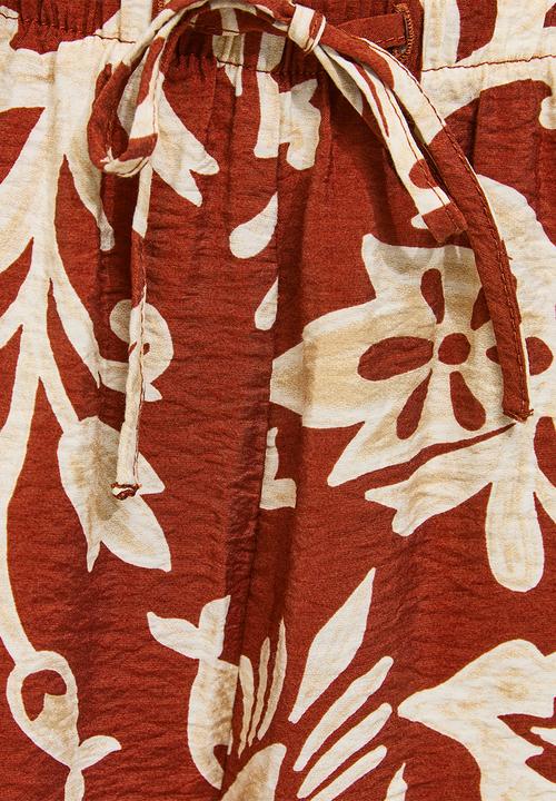 New Look - Fran folk honor wl trousers - red