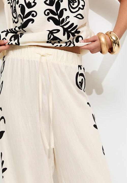 New Look - St alex pais side goya wl trs - cream