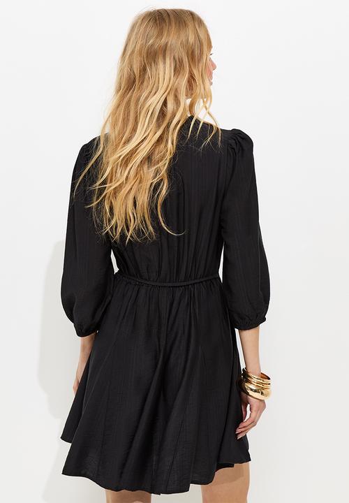 New Look - Georgie godet mini dress - black