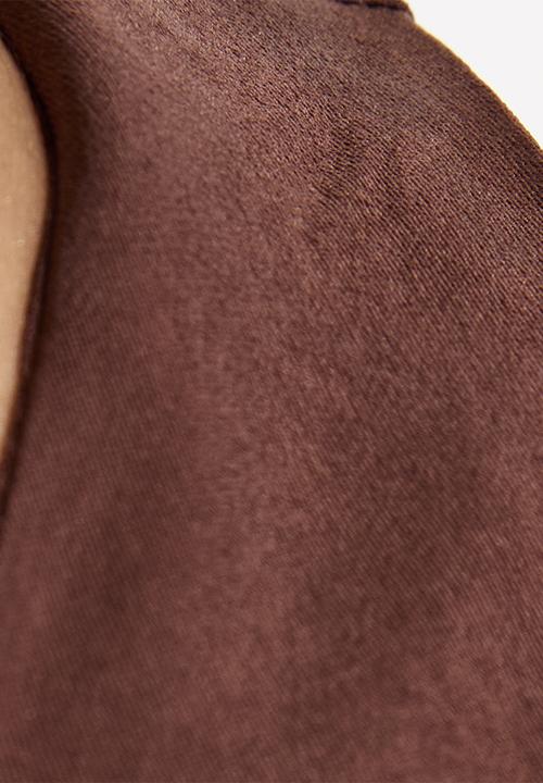 New Look - Ex occ sat high neck midi  - choc