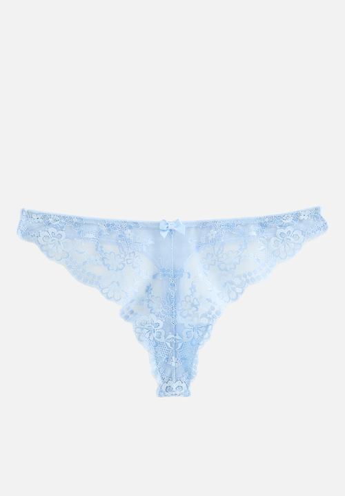 New Look - Two tone lace thong - 45 light blue