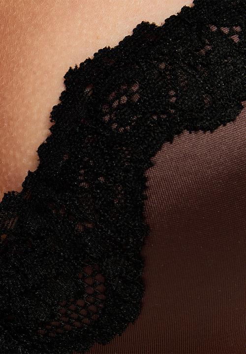 New Look - Satin & lace plunge  - 27 dark brown