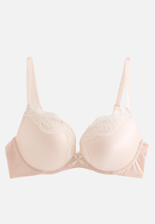 New Look - Satin & lace plunge  - 72 pale pink