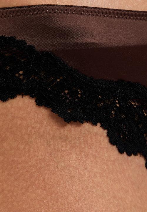 New Look - Satin & lace braz - 27 dark brown