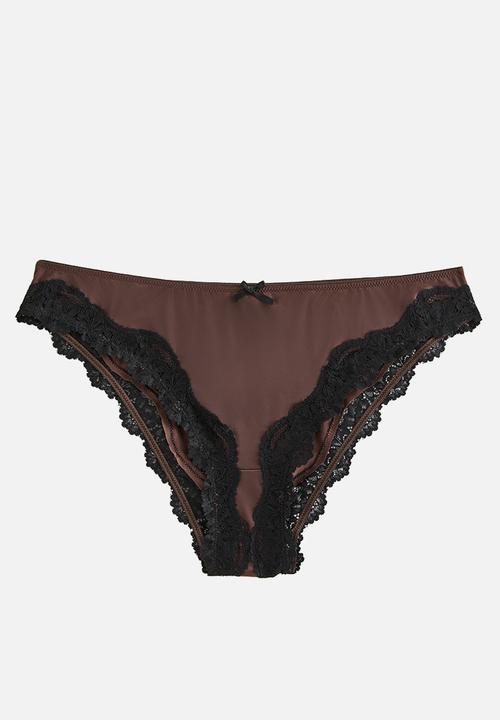 New Look - Satin & lace braz - 27 dark brown