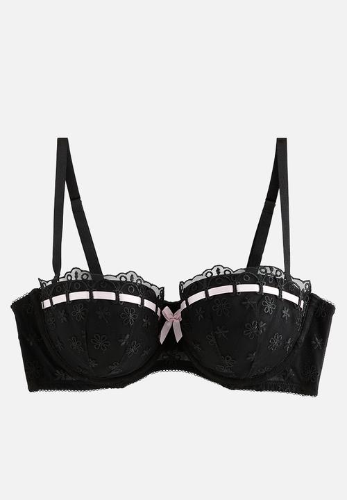 New Look - Ribbon slot emb balc  - 1 black