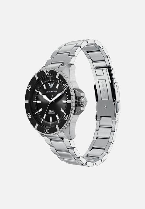 Armani - Armani World Explorer Solar-Powered AR11787Three-Hand Watch - Silver