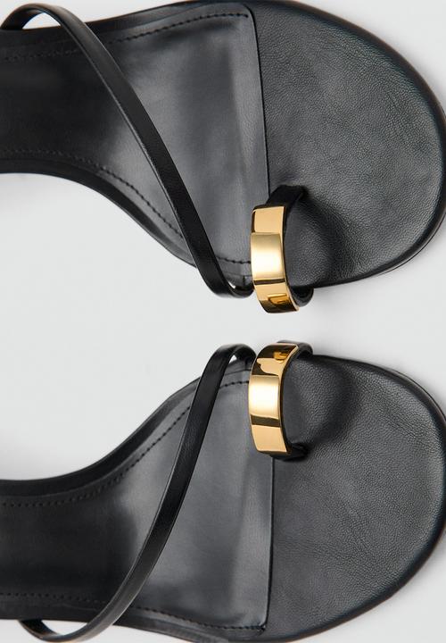 MANGO - Niza open toe ankle strap - black