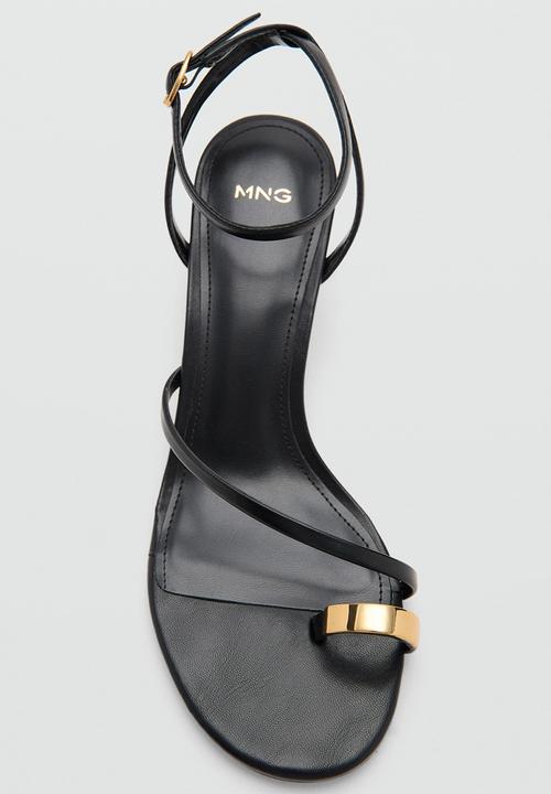 MANGO - Niza open toe ankle strap - black