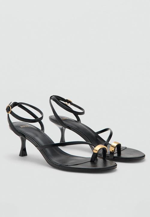 MANGO - Niza open toe ankle strap - black
