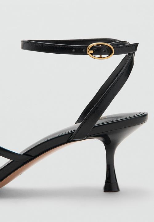 MANGO - Niza open toe ankle strap - black