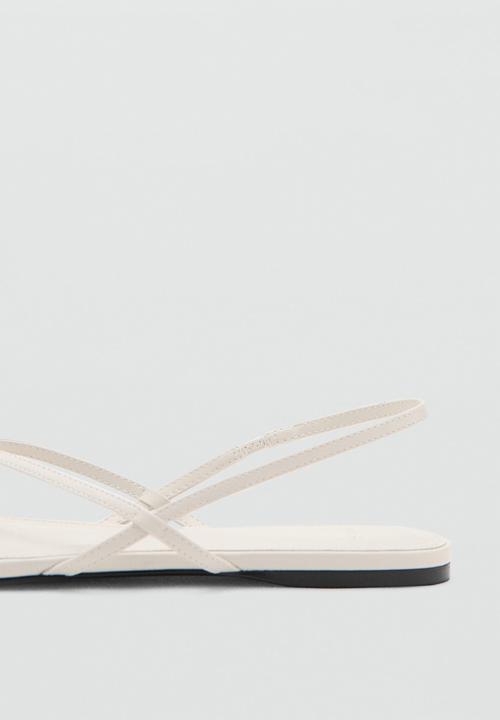 MANGO - Snake toe post ankle strap - light beige