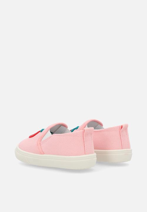 Pop Candy - Tufted strawberry slip-on sneakers - pink