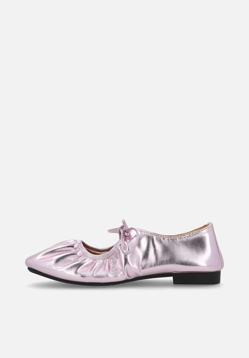 Pop Candy - Ruched ballets flats - metallic pink